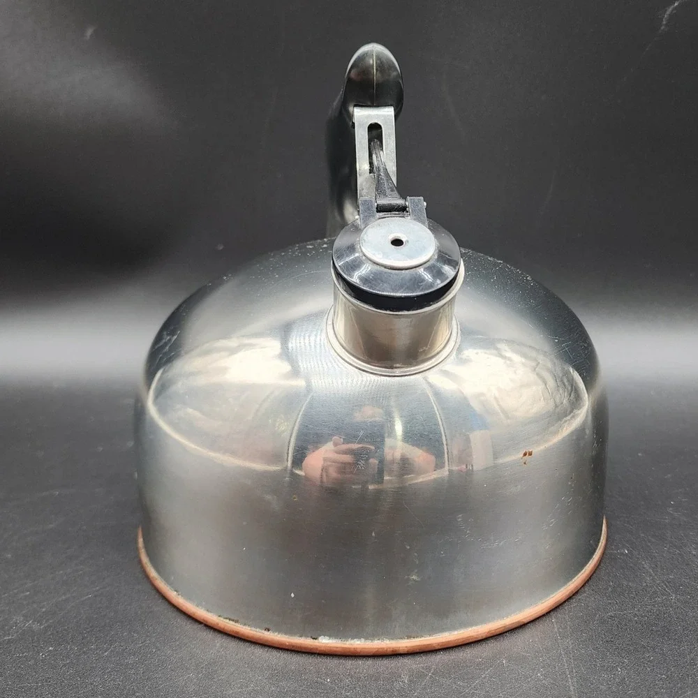 Revere Ware 2qt Silver Copper Bottom Whistling Tea Kettle Paul Revere Signature